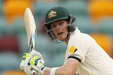 Steve Smith of Australia bats during day two of the 2nd Test match between Australia and India at The Gabba