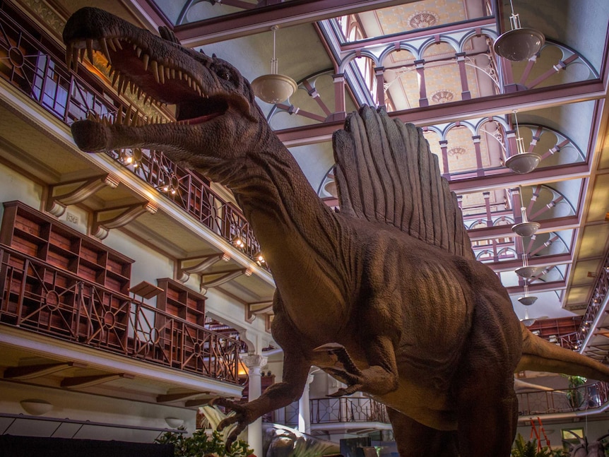 Therizinosaurus in Hackett Hall at the WA Museum, 10 April 2014