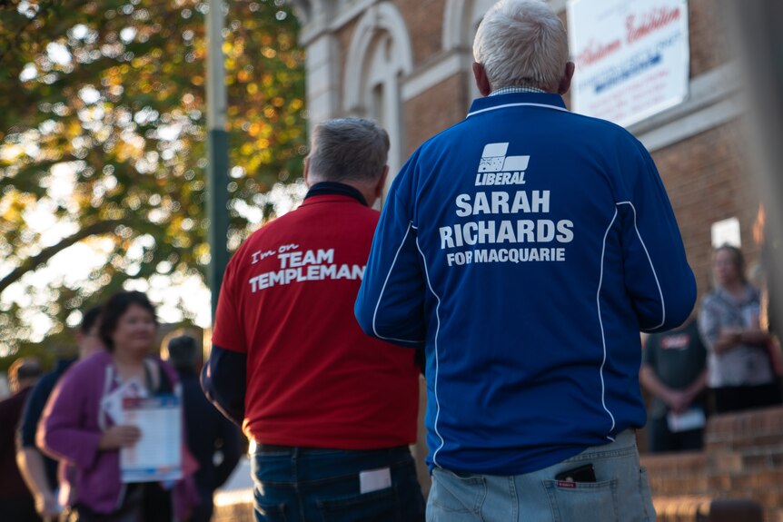 volunteers outside a pre-polling location