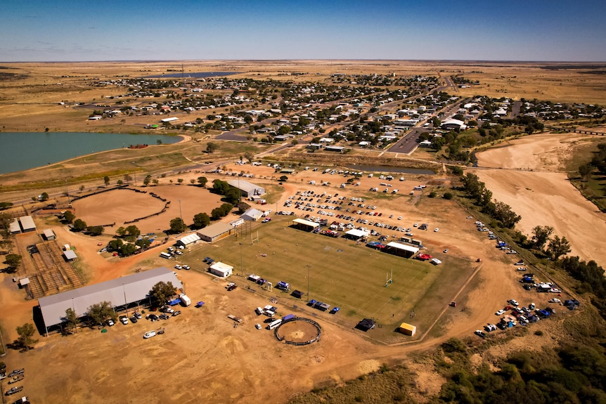 An aerial view of the town of Hughenden