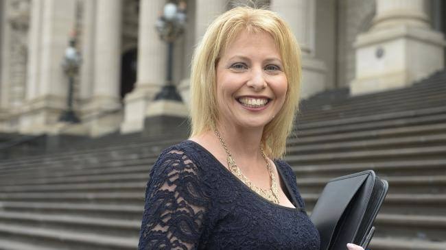 Rachel Carling-Jenkins on the steps of Parliament.