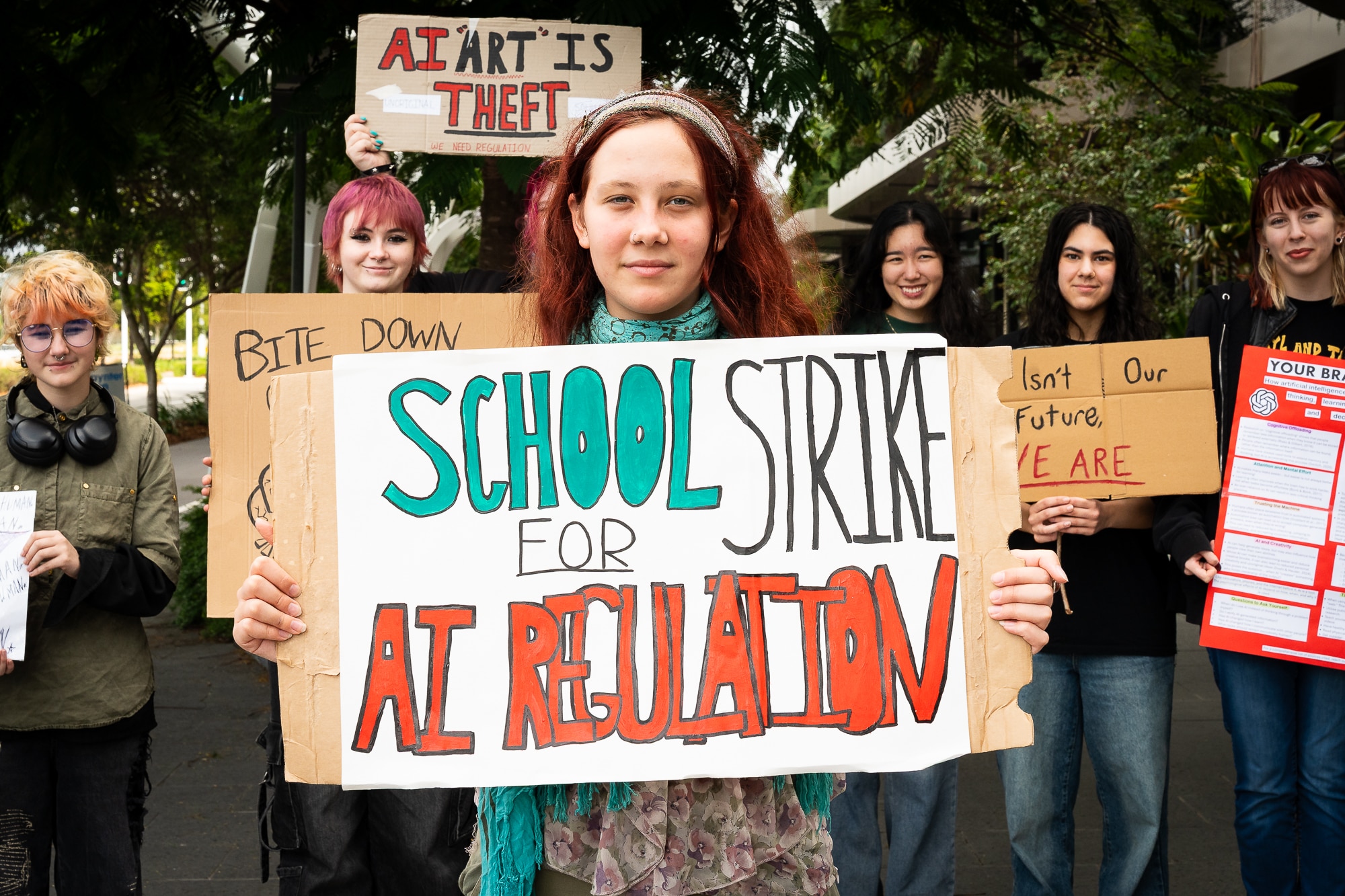 Students protest AI amid growing national concerns