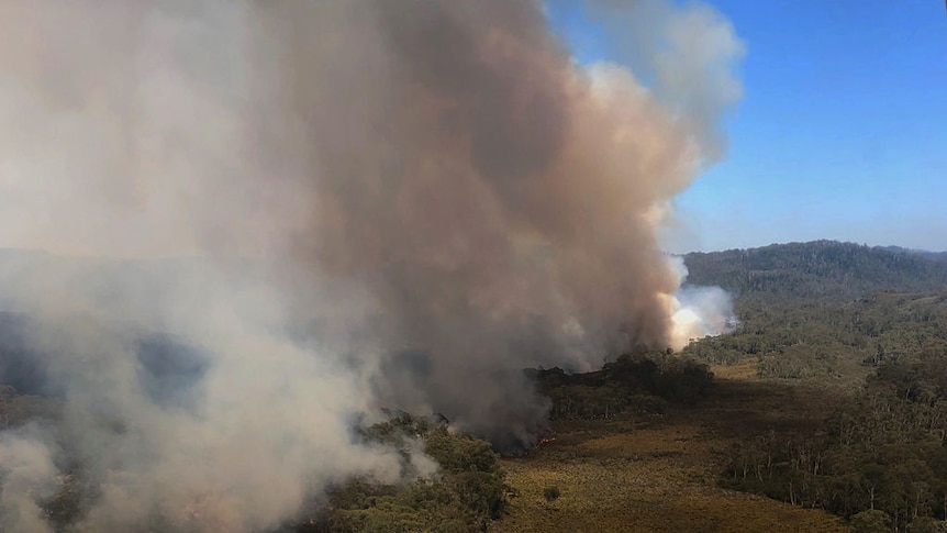 Retardant is dropped on the Gell River fire, video courtesy Tasmania Fire Service's Marcus Skelly