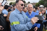 Alcoa worker Rob gets a selfie with Prime Minister Malcolm Turnbull