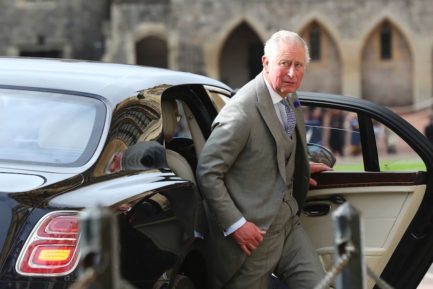 Britain's Prince Charles arrives for the wedding