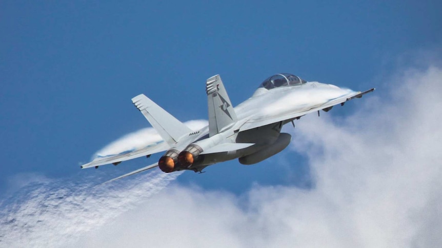 F/A-18 Super Hornet flying