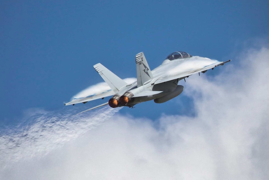 F/A-18 Super Hornet flying