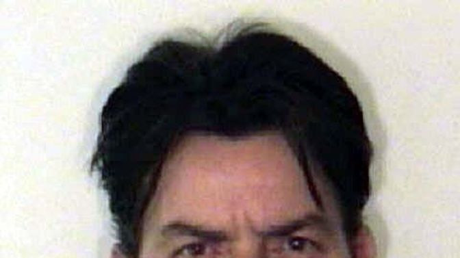 Police photo of actor Charlie Sheen