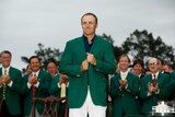 Spieth  in his green jacket after winning the Masters