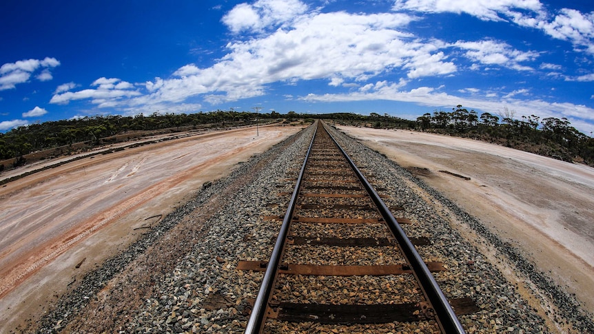 Train tracks in the outback.