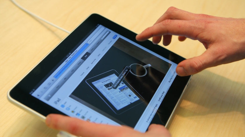 An i-Pad in use