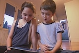 Children on a tablet