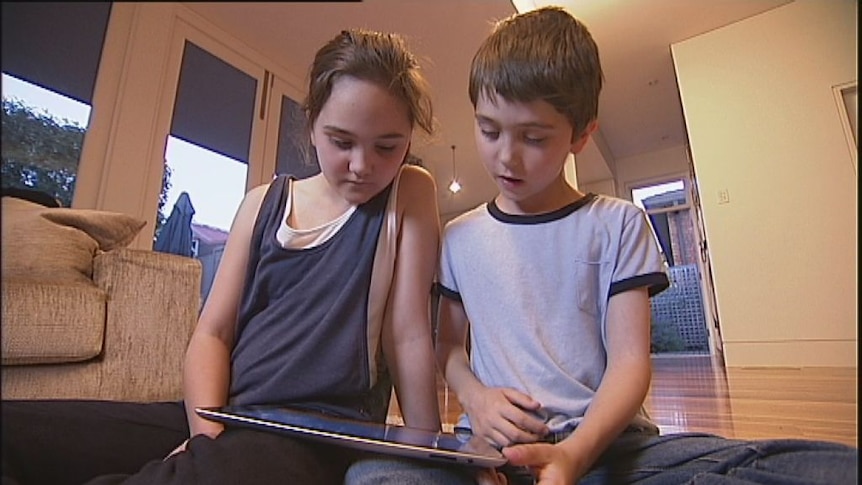 Children on a tablet