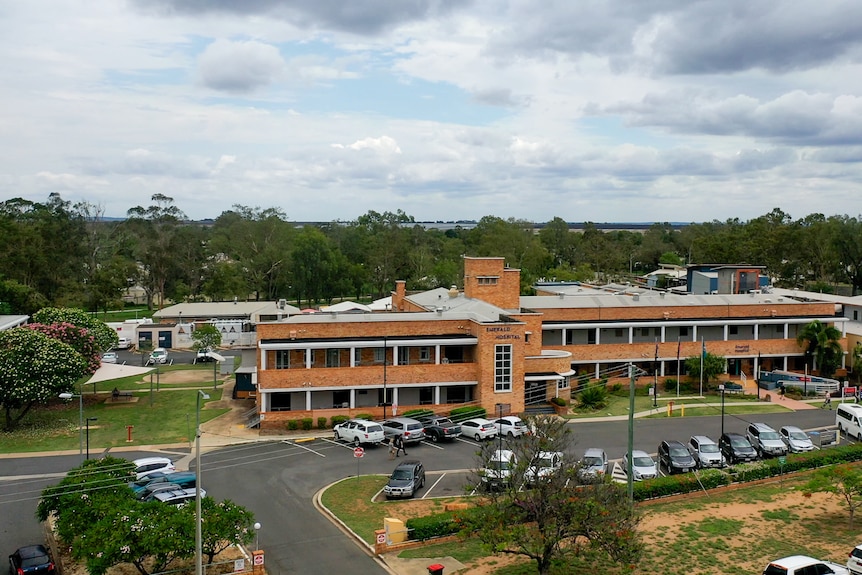 Aerial photo of Emerald hospital, Emerald, November 2021.