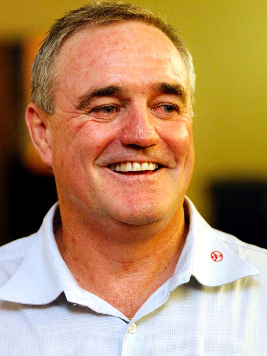 NRL coach Graham Murray smiles after a match in 2008.
