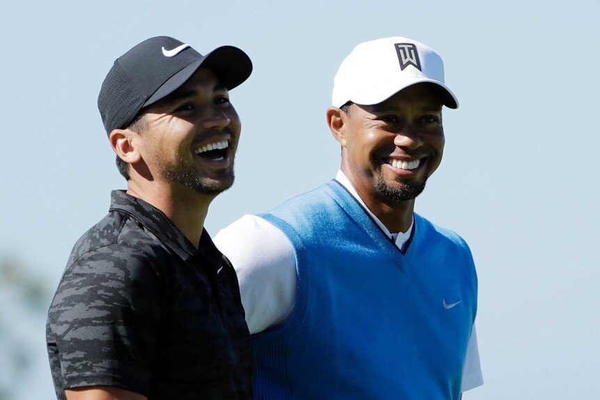 Jason Day and Tiger Woods at Torrey Pines