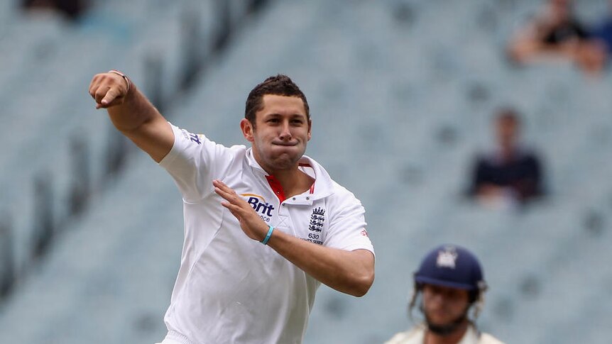 Breakthrough ... Tim Bresnan dismissed Ryan Carters in the first session.