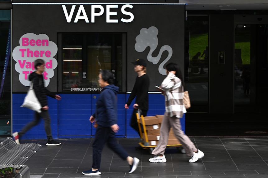 A shopfront with a sign saying "been there vaped that".