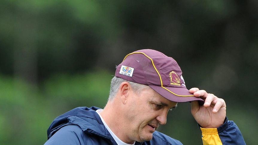 Brisbane Broncos coach Anthony Griffin at a training session at Red Hill on Tuesday April 19, 2011.