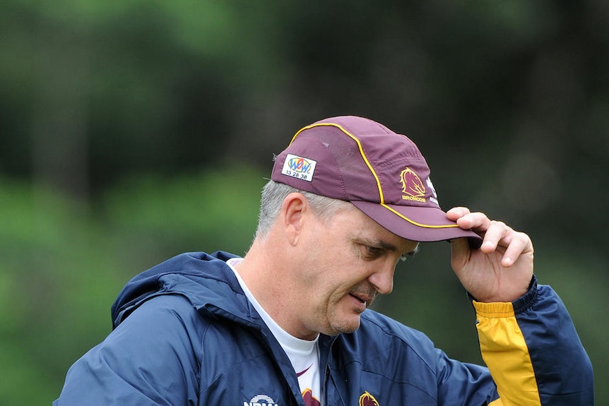 Brisbane Broncos coach Anthony Griffin at a training session at Red Hill on Tuesday April 19, 2011.