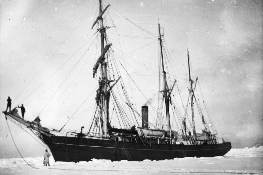 Ernest Shackleton's Endurance trapped in ice in Antarctica in 1915.