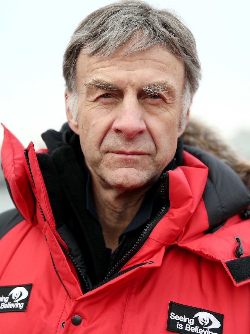 Sir Ranulph Fiennes at expedition launch.