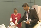 Labor leader Steve Bracks votes in the Victorian election.
