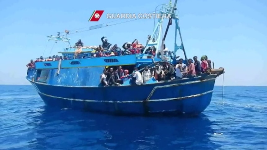 Italian Coast Guard rescues 229 aboard fishing boat off Sicily