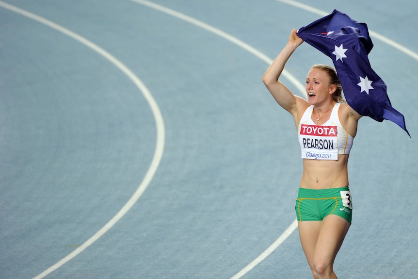 Gold medal favourite ... Sally Pearson celebrates her win at the 2011 world championships in Deagu