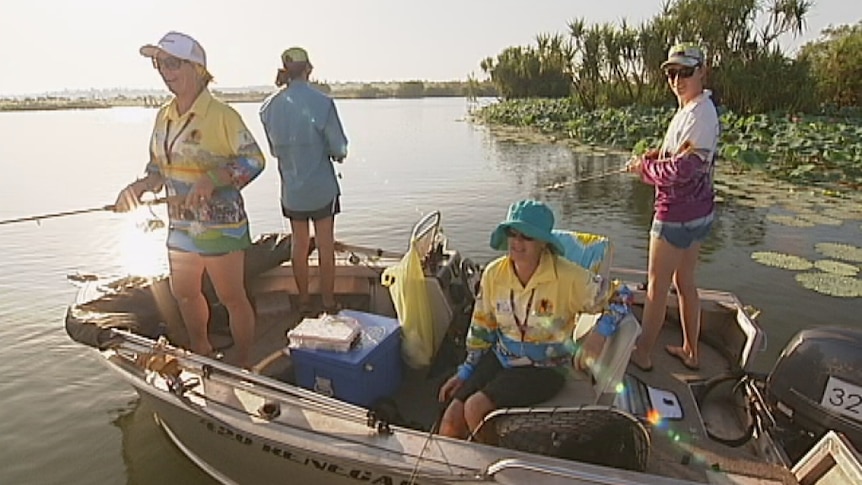 Women competing in the Northern Territory's only all-women fishing challenge.