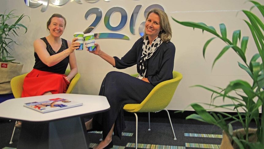 Sustainability Events Fiona Pelham and GOLDOC manager Chelli Easson