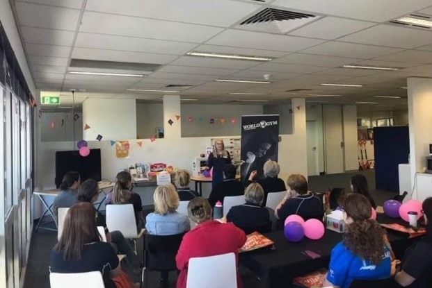 Employees taking part in an endometriosis awareness workshop.