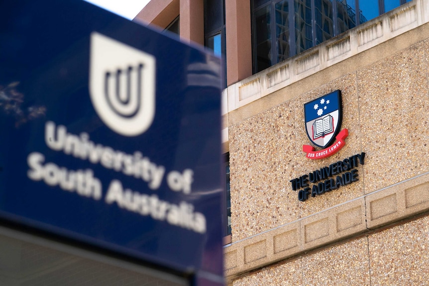 Logos of the University of South Australia and University of Adelaide.