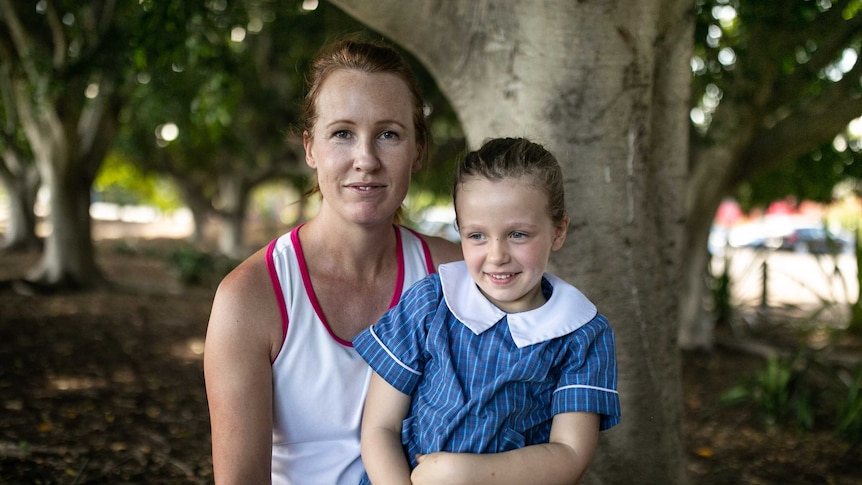 A woman and her daughter after school