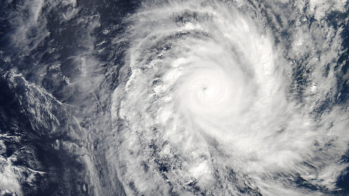 View of a cyclone system from space