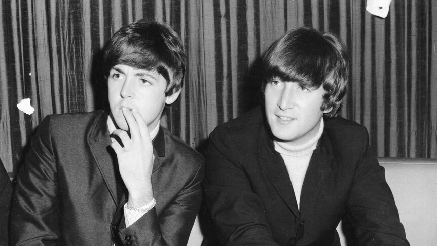 Paul McCartney and John Lennon in Sydney during The Beatles' Australian tour