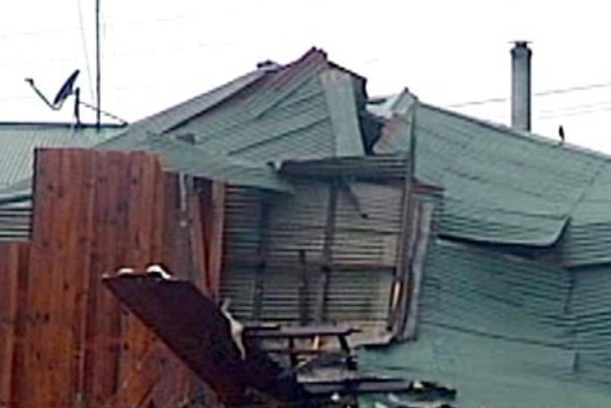 The remains of a property stand at Grantham