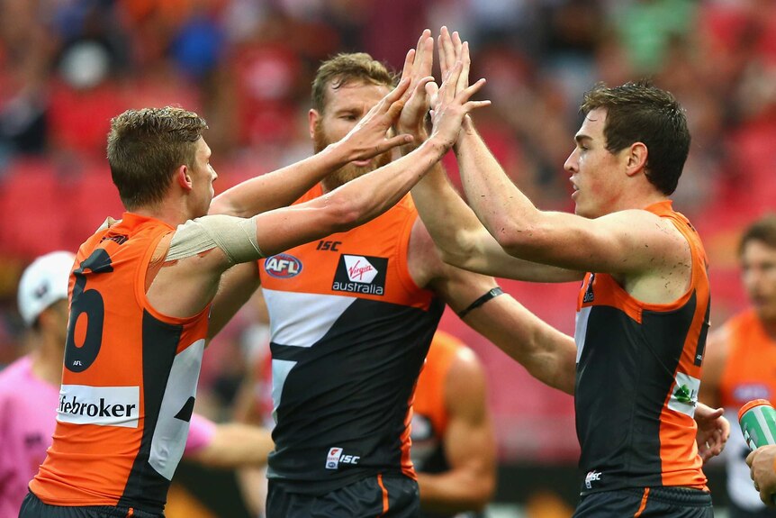 Cameron celebrates GWS goal against Sydney