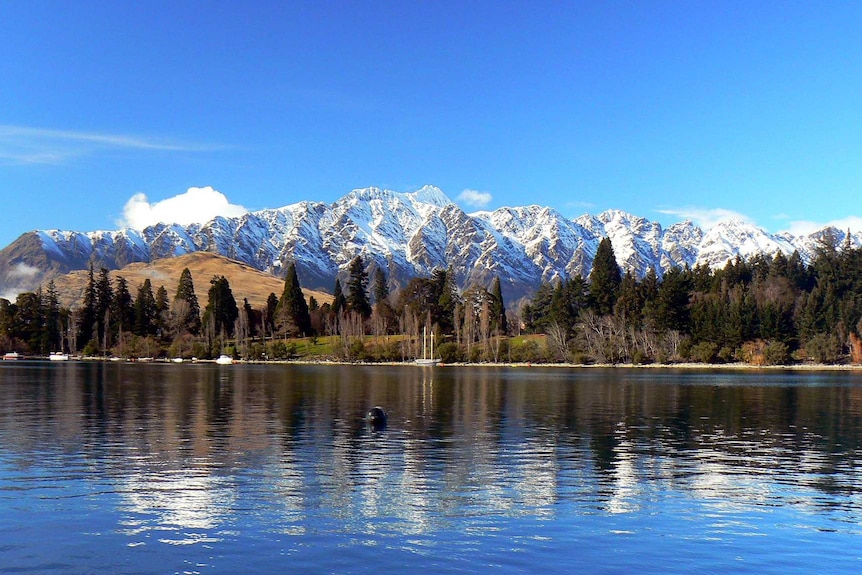 The Remarkables mountain range as viewed from Queenstown.