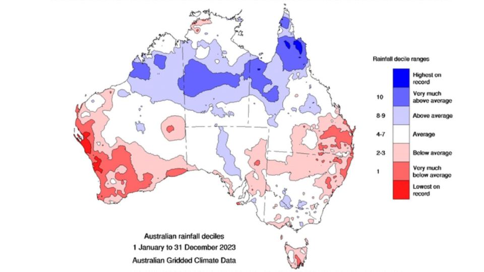 Rainfall deciles 2023