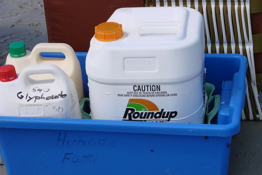 Glyphosate, sold as Roundup.