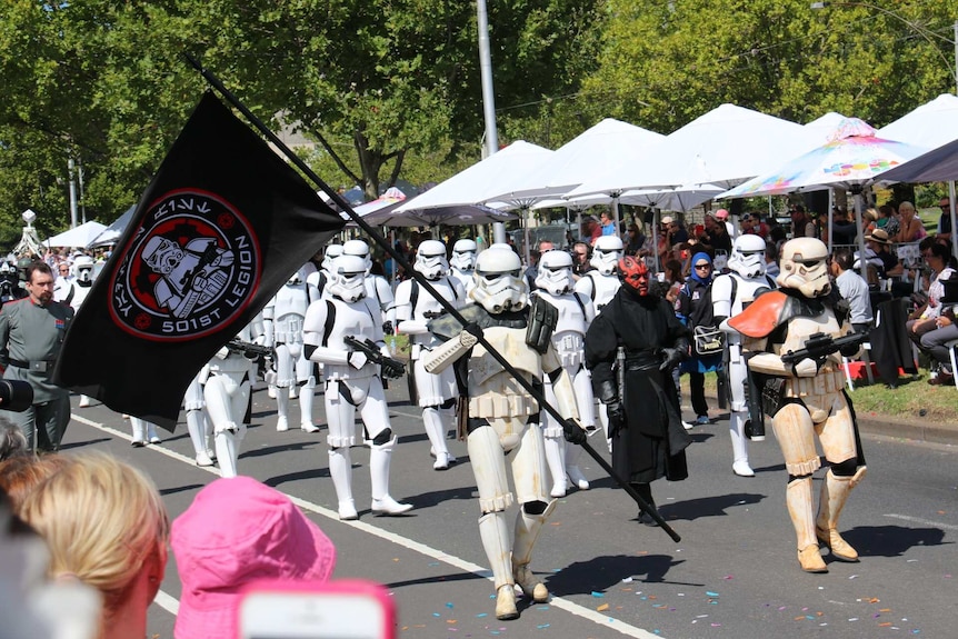 Storm troopers march in Moomba parade