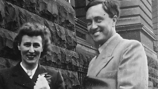 David Goodall and second wife Muriel at wedding in 1949 in Melbourne