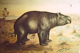 An artist's impression, showing a large wombat-like creature.