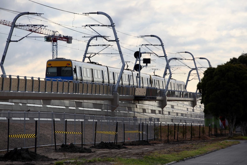 The start of sky rail opposite Zoe Shakallis's unit in Clayton South.