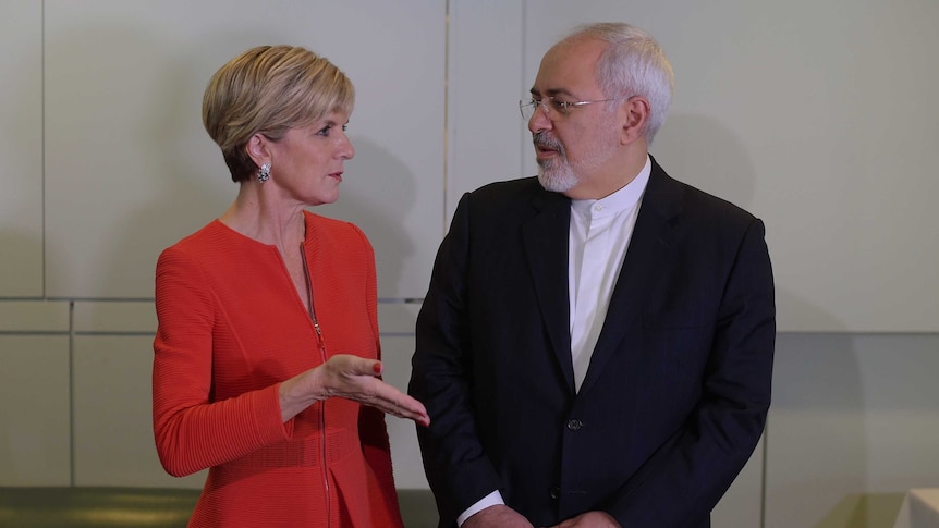 Australian Foreign Minister Julie Bishop and Iranian Foreign Minister Mohammad Javad Zarif meet in Canberra