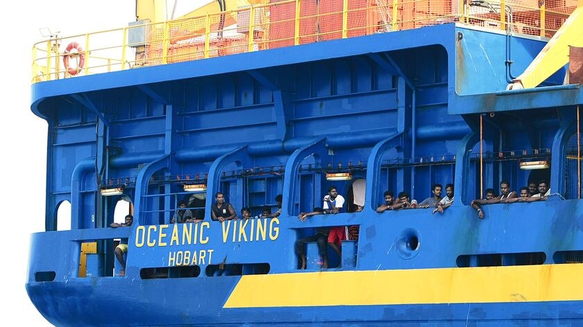 The refugees spent weeks on board the Oceanic Viking in the port of Merak