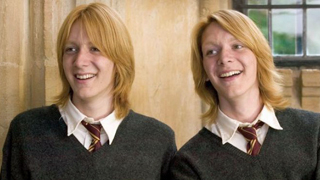 Identical twins from the Harry Potter series Fred and George Weasley.