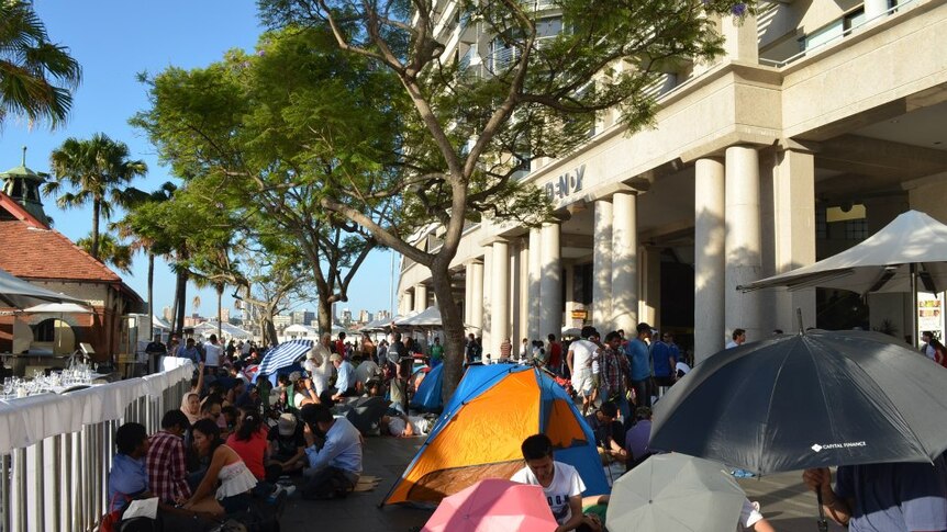 Camping at Circular Quay