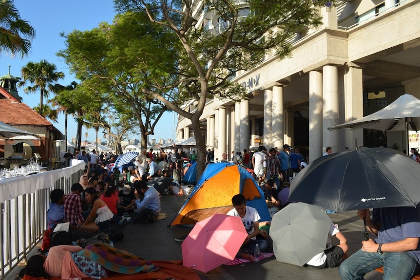 Camping at Circular Quay